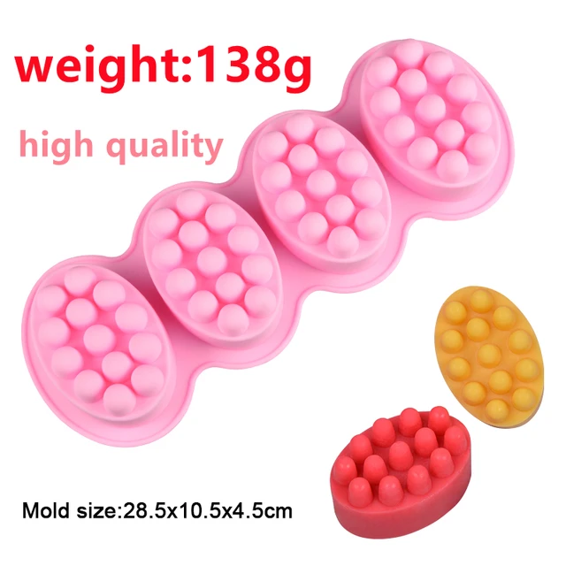 4 cell Round Pebble Silicone Soap Mould - 92mls Silicone Moulds
