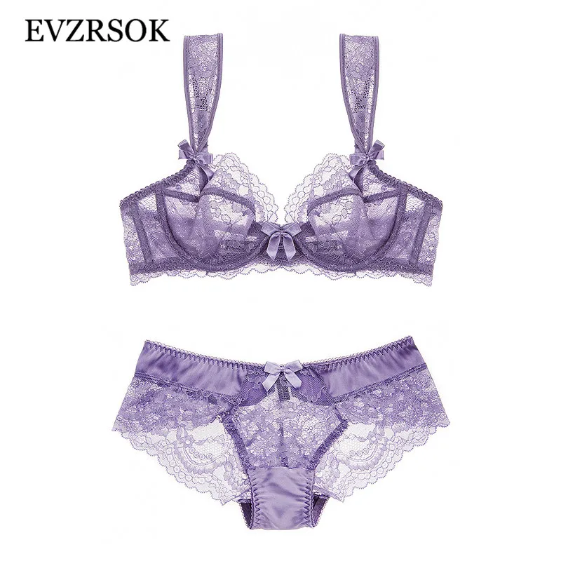 Фиолетовые открытые сексуальные бюстгальтеры женское нижнее белье набор