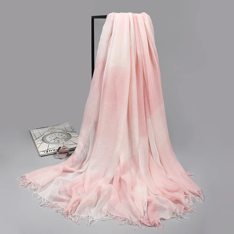 Женские шифоновые шелковые шарфы модные весенние из модала однотонный платок