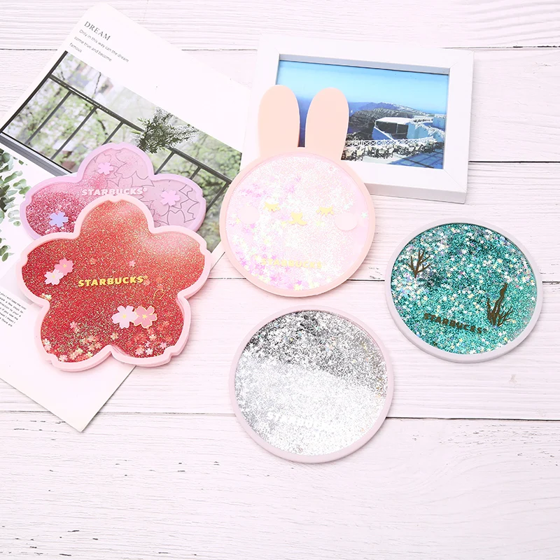 

New Rabbit Coasters Quicksand Silicone Cup Mug Placemat Cushion Insulation Pad