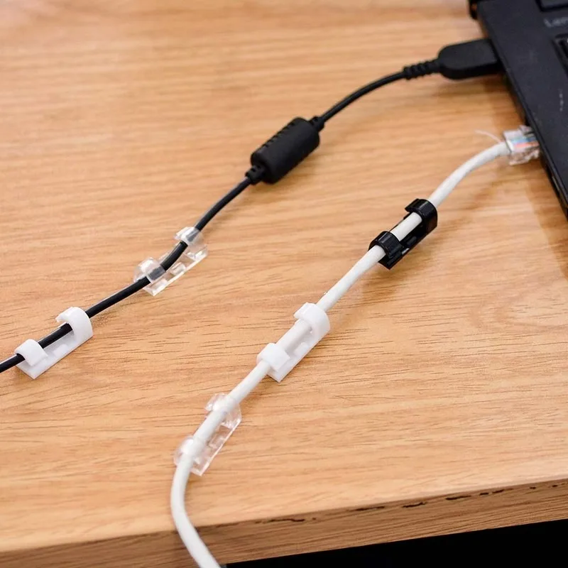 

20pcs Finisher Wire Clamp Wire Charging Cable Clip Buckle Clips Ties Fixer Fastener Holder Data Telephone Line Cable Winder Clip