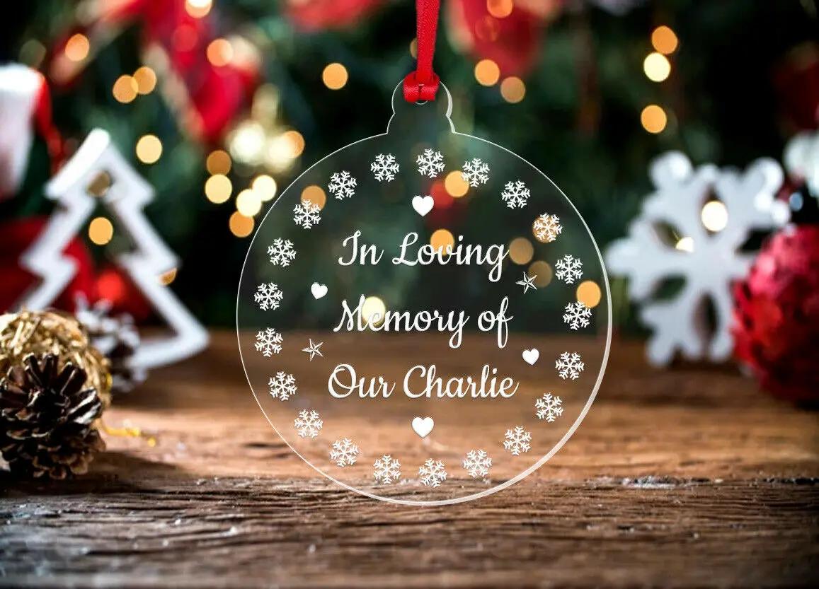 

Personalised Name Memorial Christmas Bauble In Memory Xmas Tree Decoration Gift