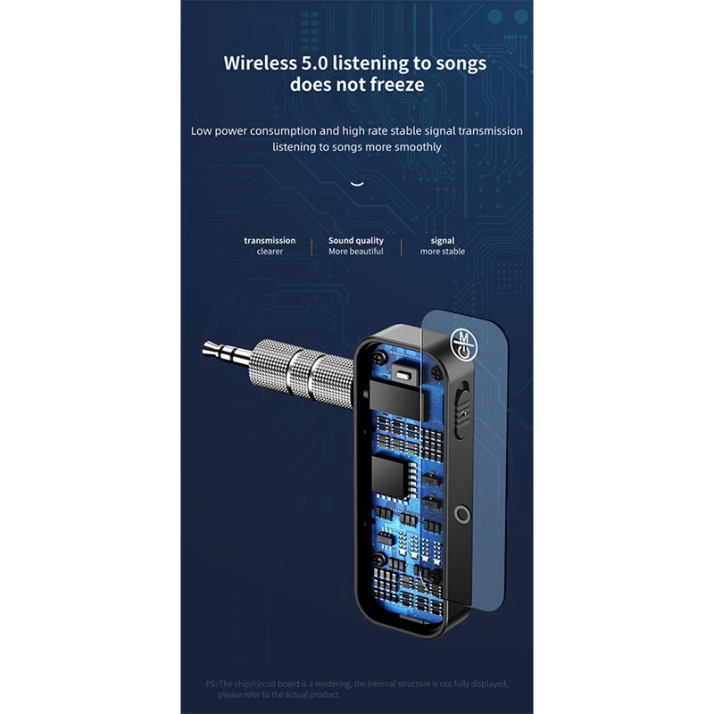 Car Bluetooth Receiver 5.0 Adapter Lossless Sound Quality AUX Wireless Audio | Электроника