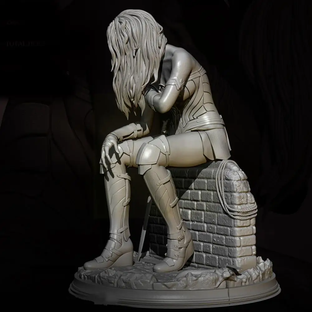 

H75mm 1/24 Goddess Sorrow Resin Soldier White Model Static Model DIY Painted Hand 2708 V3Q0