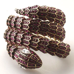 HotPink GrayBirds бренд Животное змея браслеты эластичный канат античный золотой цвет длина и кристалл цвет может быть настроен GB1098 - Окраска металла: HotPink