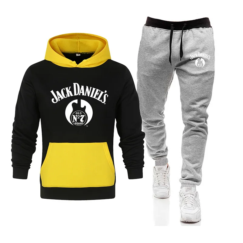 

2021 new spring autumn hoodie pants 2-piece set fashion hoodie sweatshirt sports jogger sweatpants letter printing men's suit
