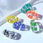 Y2K ювелирные изделия лягушка Инь Янь смайлик сглаза кольцо для женщин Смола милые животные Харадзюку Винтажное кольцо с грибами очаровательное 90-е эстетическое