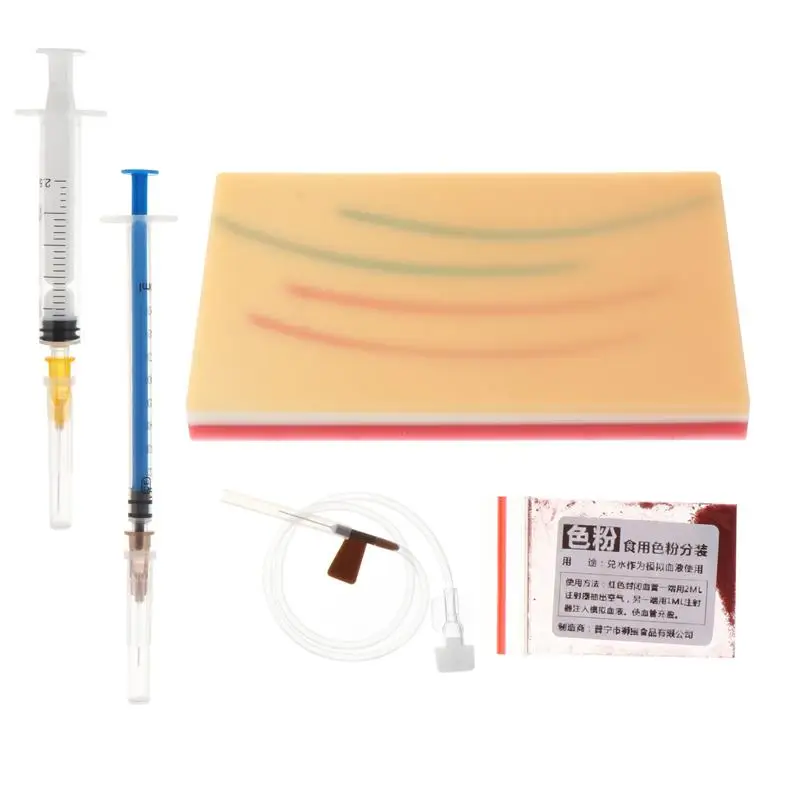 

Student Injection Training Pad Model Silicone Human Skin Injection Practice Pad Subcutaneous Injection Vascularized Skin Model