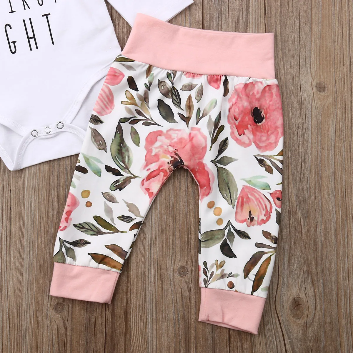 

Newborn Infant Baby Girl 0-24M Floral Outfits Clothes Romper+Pants+Headband+Hat Set