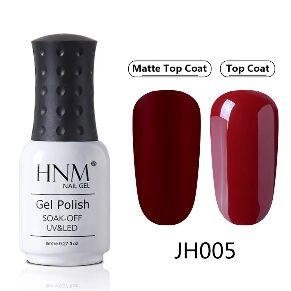 JH005 HNM красный коричневый матовый эффект гель лак для ногтей нужно матовое верхнее покрытие база Полупостоянный УФ светодиодный гибридные Лаки лак для ногтей - Цвет: JH005