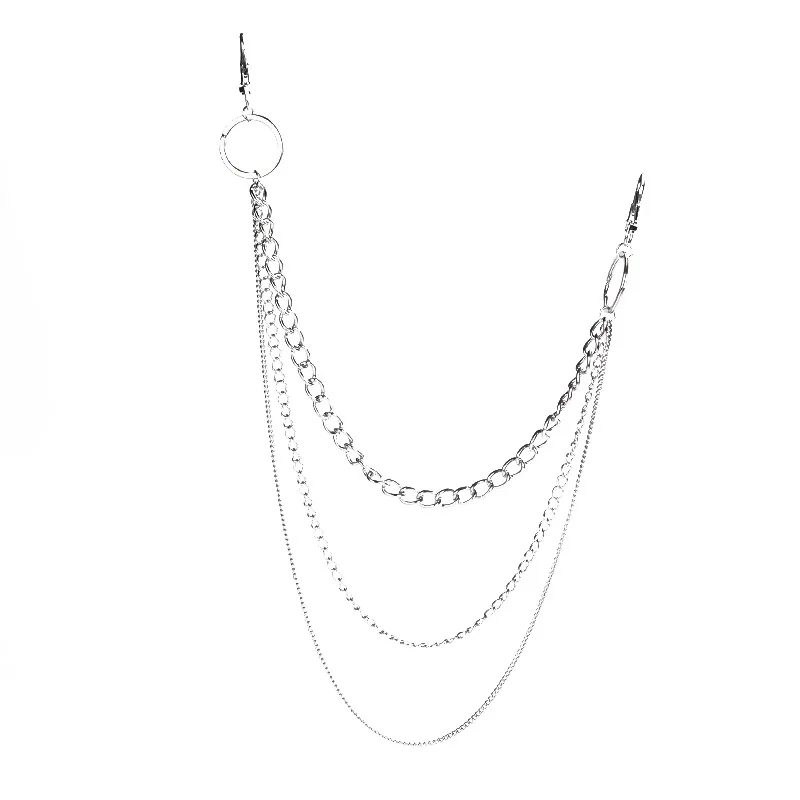 

Oein Simple Style Multilayered Keychain Chain For Pants Punk Metal Waist Key Chain Women Men Hip Hop Jewelry