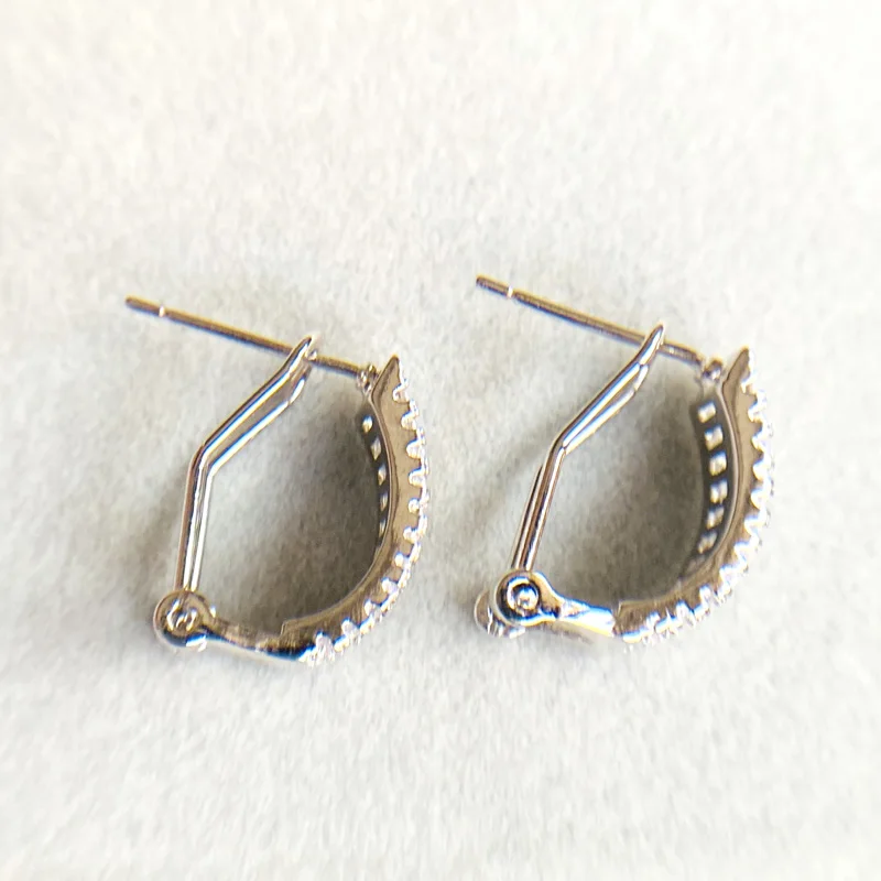 Изысканный женский камень циркон серьги стерлингового серебра 925 Ослепительная