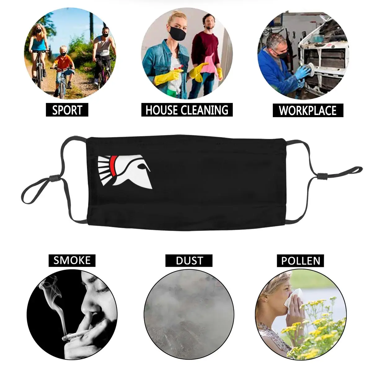 

USA American Spartan Molon Labe Helmet Adjustable Face Mask Anti Haze Dustproof Protection Cover Respirator Mouth Muffle