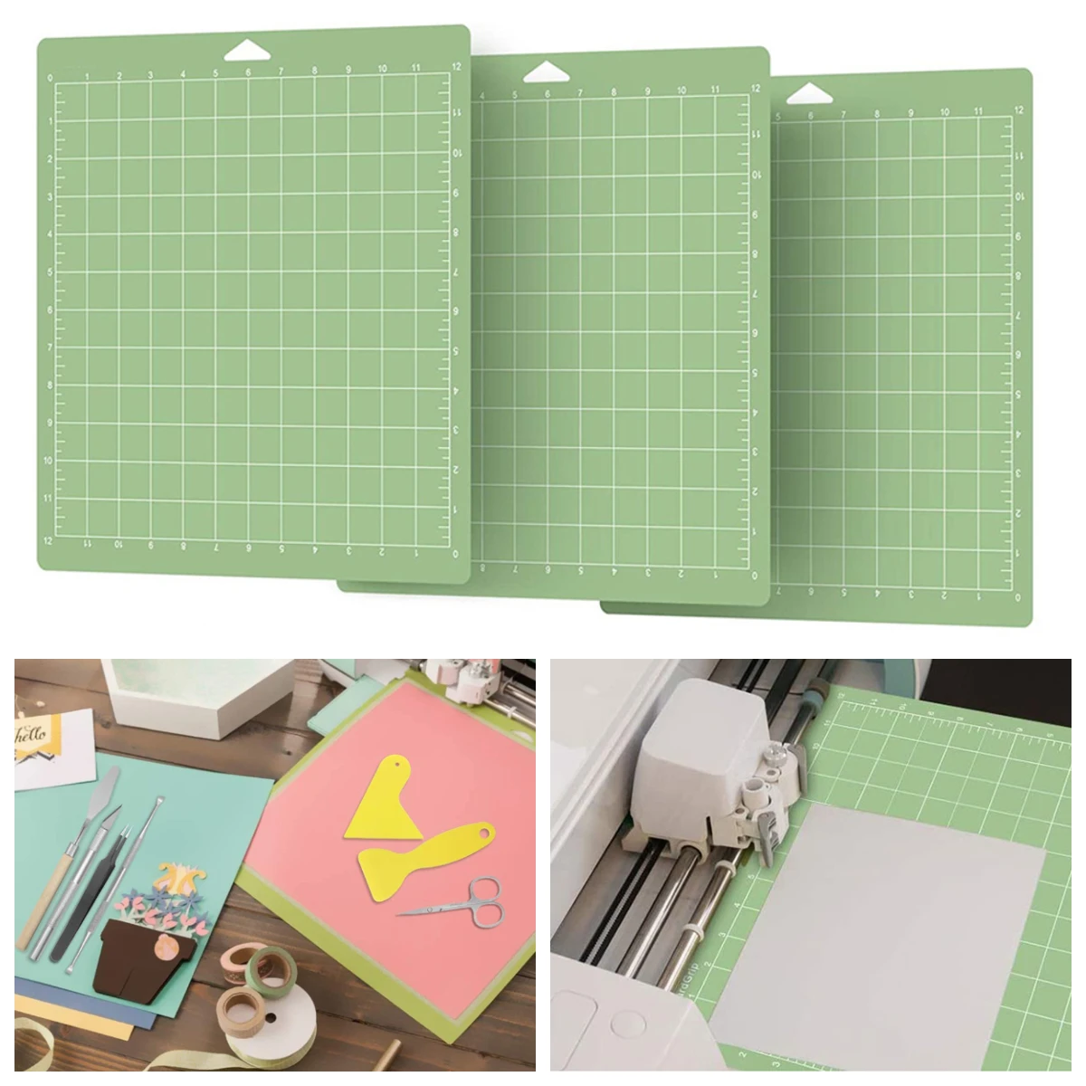 

3/6/9PCS Cutting Mat Medium Adhesive Sticky Green Square-grid non-slip Cutting Mats For Art Textiles Scrapbooking & Diy Projects