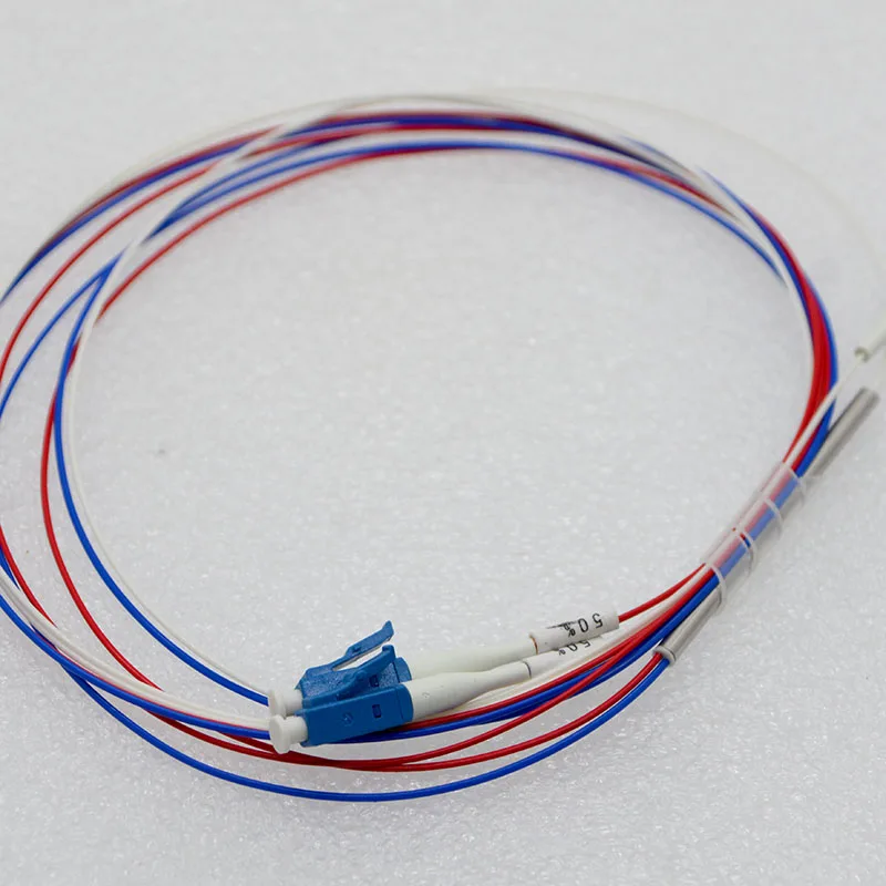 10pcs New Mini Optic Fiber Splitter 0.9mm Steel Tube SM LC UPC 1x2 Pull Cone 50:50 Fiber Optic Splitter Special Free Shipping