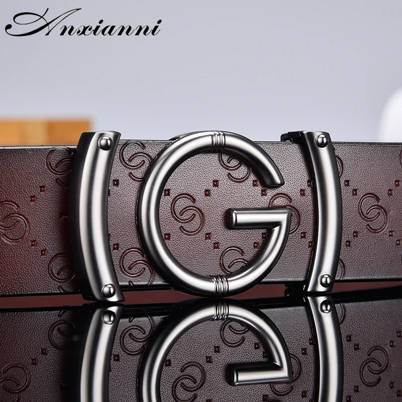 Дизайнерский Высококачественный ремень с g надписью для мужчин и женщин гладкий