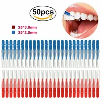 50pcslot oral hygiene dental toothpick tooth pick brush teeth cleaning tooth flossing head soft interdental brush eco friendly