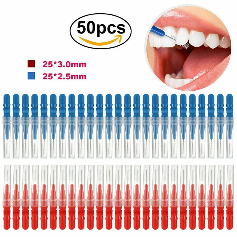 50 шт./лот гигиена полости рта зубочистки чистки зубов насадки для мягкие