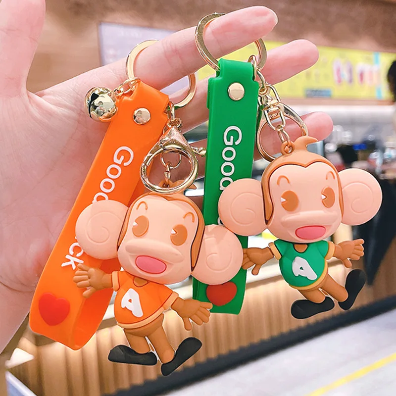 

For Hip-hop monkey creative cute Epoxy pvc keychain personality bag pendant couple accessories pendant small gifts