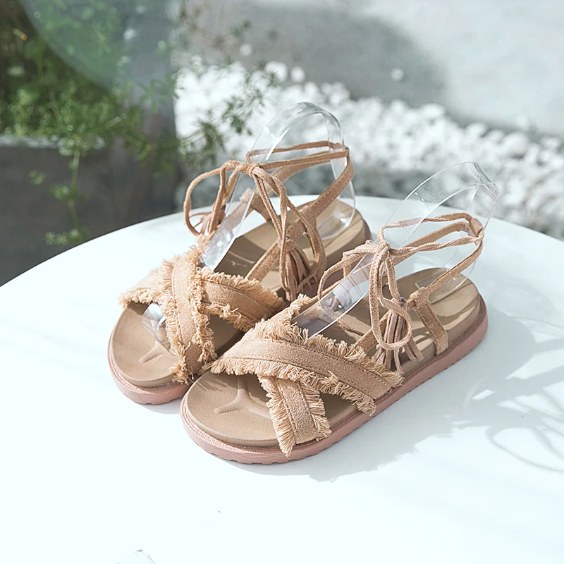 CPI/Новинка 2019 года женские летние сандалии на плоской подошве с открытым носком