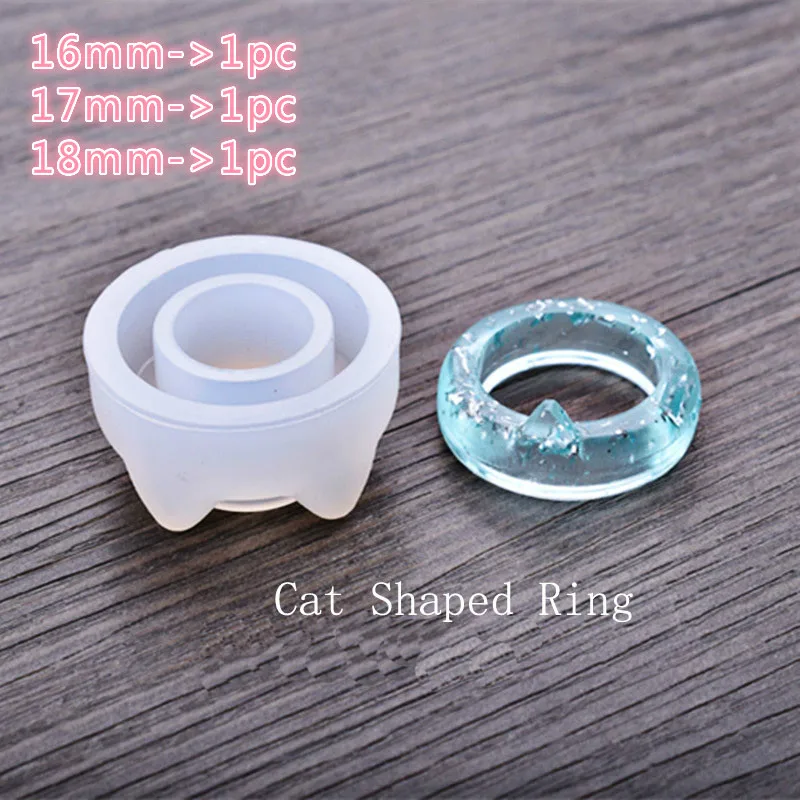 3pcs cat 1 шт. кошка Алмазная плоская форма Кольцо Кулон DIY силиконовая высушенная форма цветок ювелирные изделия аксессуары инструменты оборудование полимерные формы - Цвет: 3pcs cat