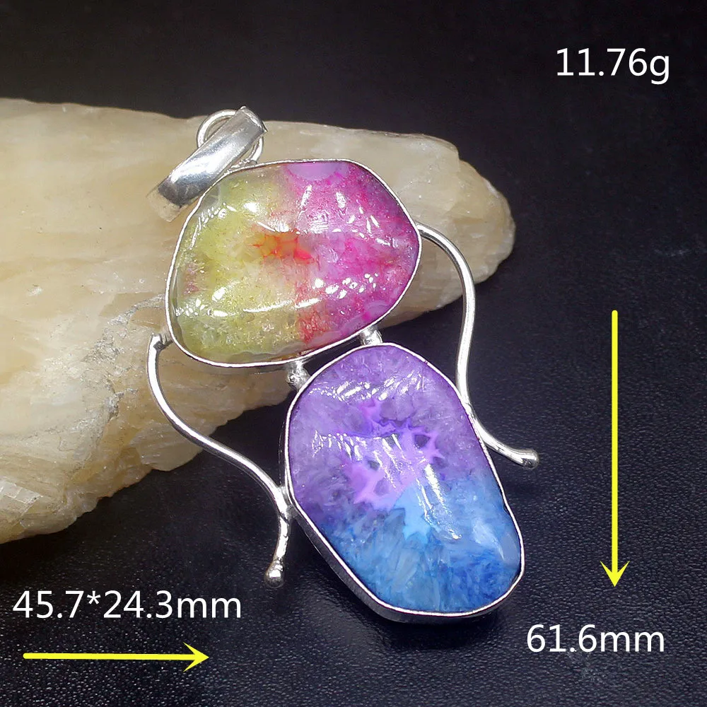 

Gemstonefactory Jewelry Big Promotion 925 Silver Natural Lovely Solar Quartz Women Ladies Gifts Necklace Pendant 0933