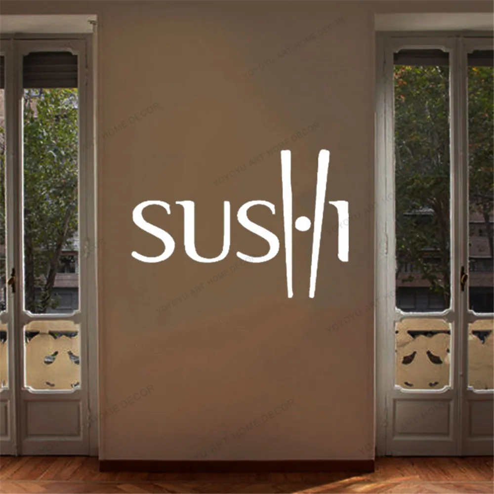 Суши азиатские Еда рыба-Наклейка Стикер для ресторана Плакаты Наклейки на стены