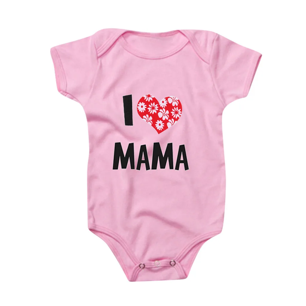 Боди для новорожденных одежда с надписью I Love Mama и боди короткими рукавами