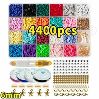 44003000pcsbox flat round polymer clay beads set for diy bracelet necklace chip disk loose spacer beads jewelry making kit