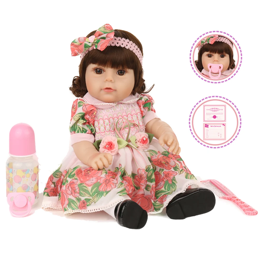 

Reborn Baby lol Doll Princess Bebes Full Vinyl 18 inch Lifelike Realistic Silicone Bebe Infant Lovely Babe Boneca KAYDORA