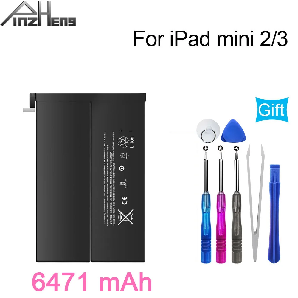 Оригинальный аккумулятор для планшета PINZHENG iPad Mini 2 3 6471 мАч A1512 A1489 A1490 A1491 A1599 с