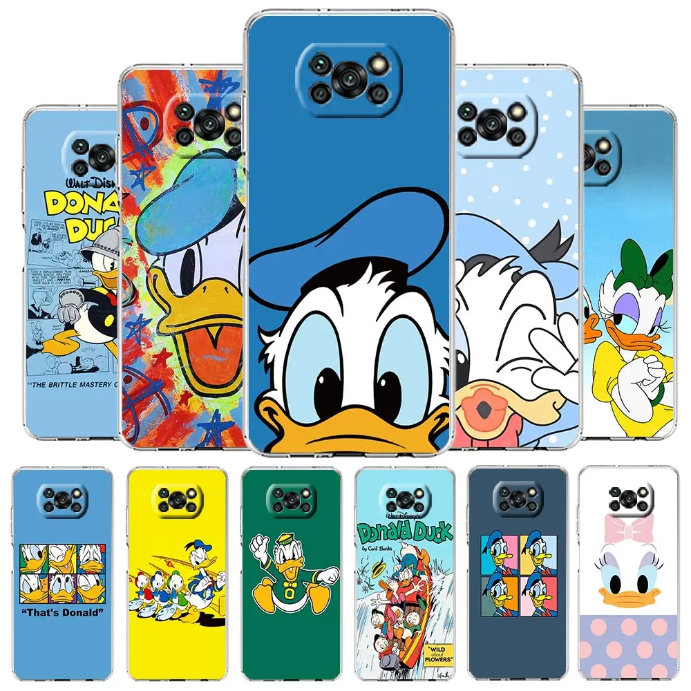 

Чехол для Xiaomi Poco X3 NFC F1 X3 Pro 5G M3 M4 F2 F3 X2, прозрачный корпус, корпус, оболочка, бампер, сумка Disney, милый Дональд Дак