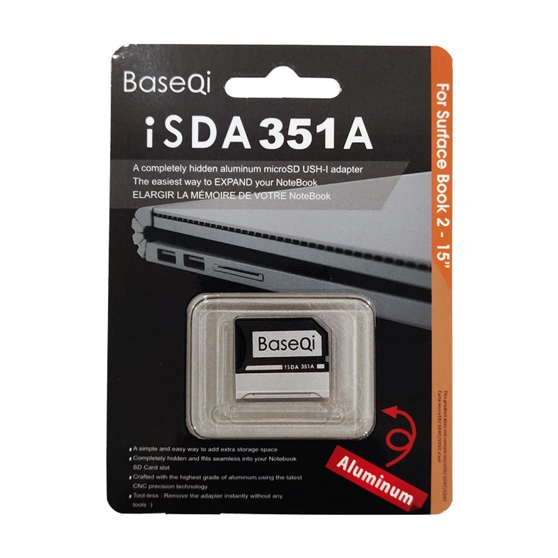BaseQi Алюминий Stealth накопитель Micro SD/TF карта адаптер расширения памяти SD кард ридер