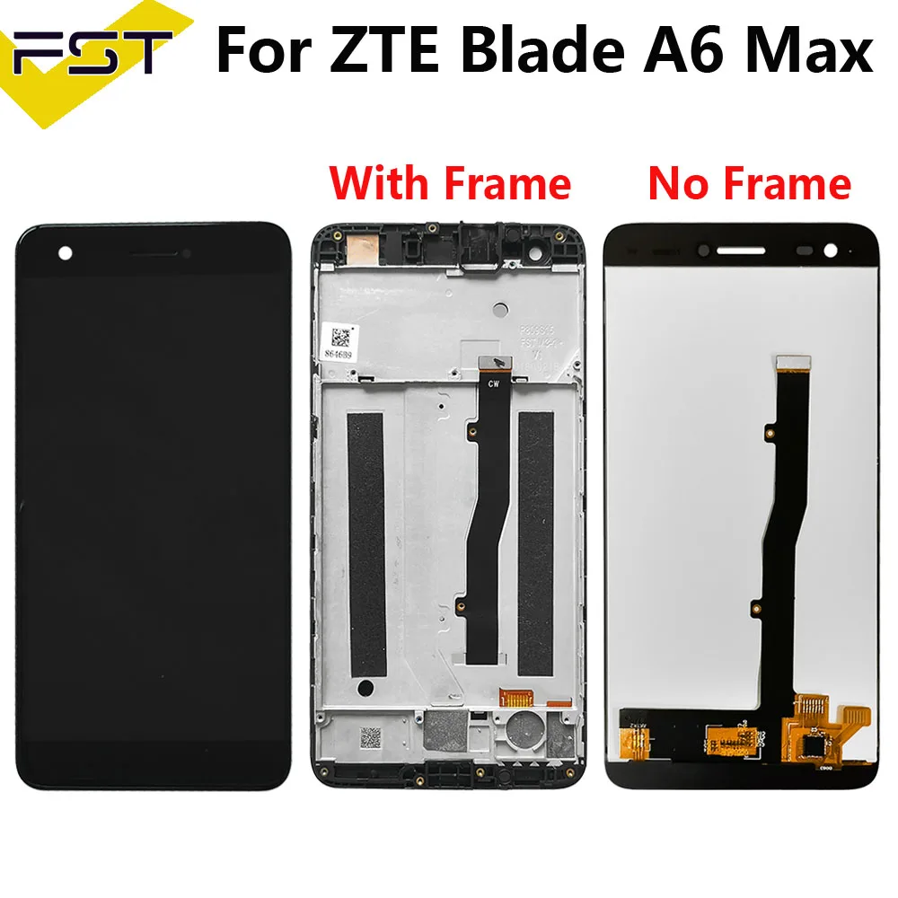 

5.5''Black For ZTE Blade A6 Max A0605 LCD Display+Touch Screen Digitizer Assembly+Frame For ZTE A6 Max LCD Panel Glass