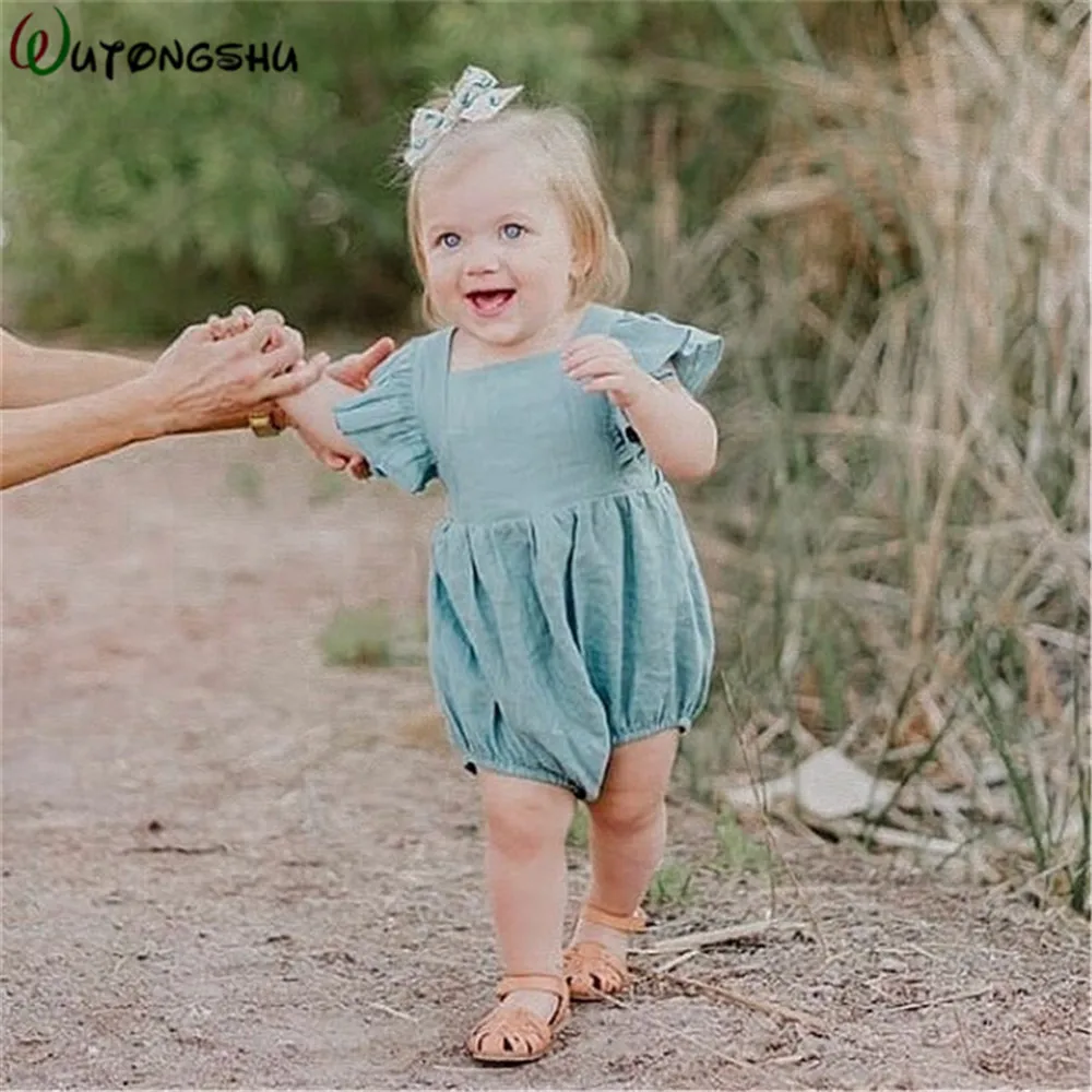 Милый боди для новорожденных девочек летняя одежда маленьких детский спортивный