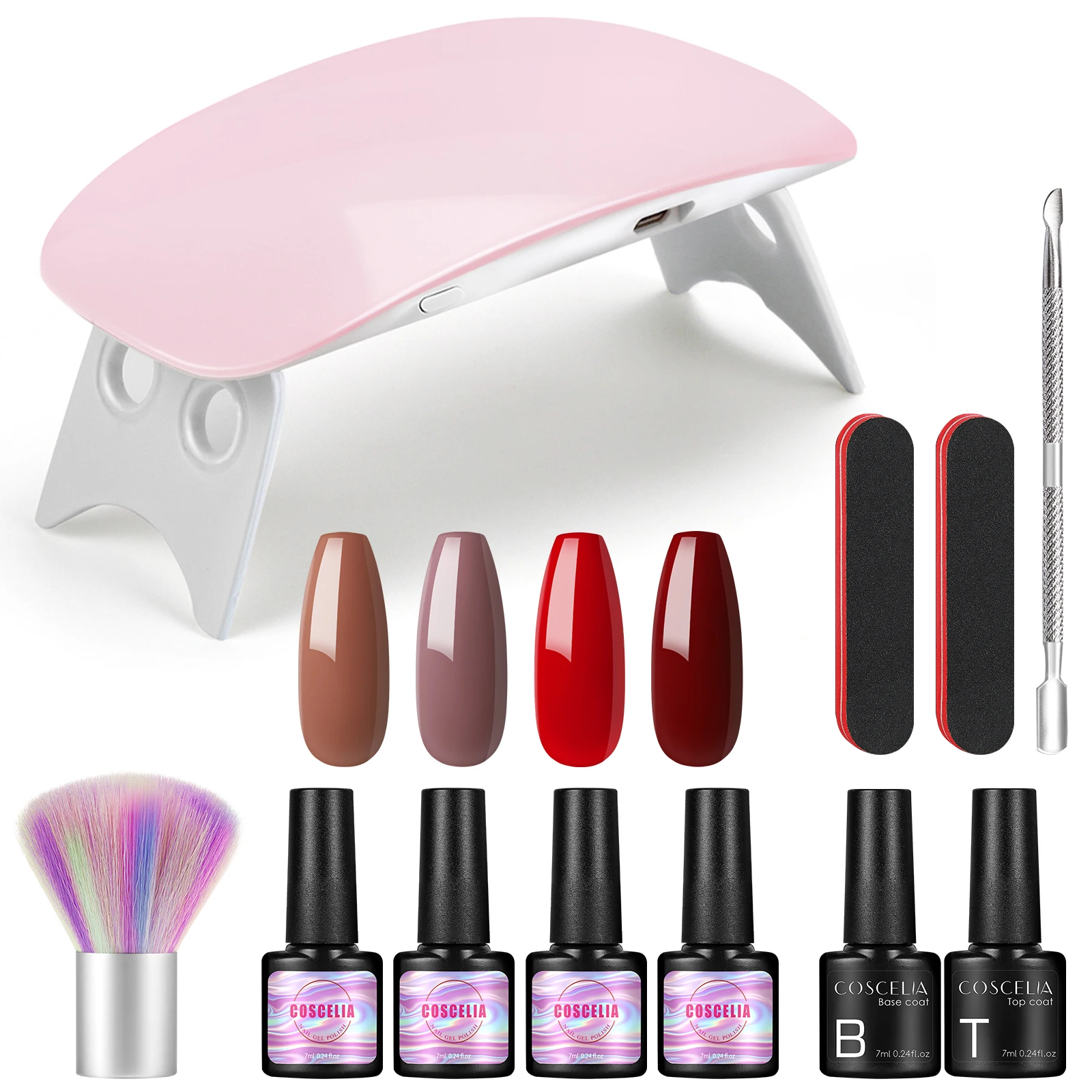 

COSCELIA Nail Gel Set With UV/LED Lamp For Manicure Gel Nail Polish Kit Semi Permanent Soak Off Nails Accessories Tools Nail Art