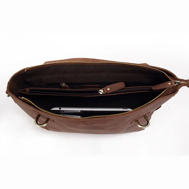 Мужской портфель из 100% натуральной кожи в стиле ретро сумка-мессенджер Крейзи