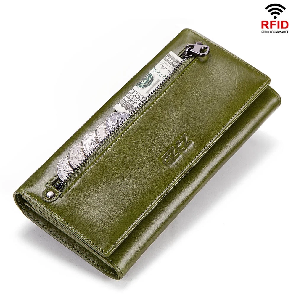 Кошелек женский длинный из натуральной кожи Rfid | Багаж и сумки