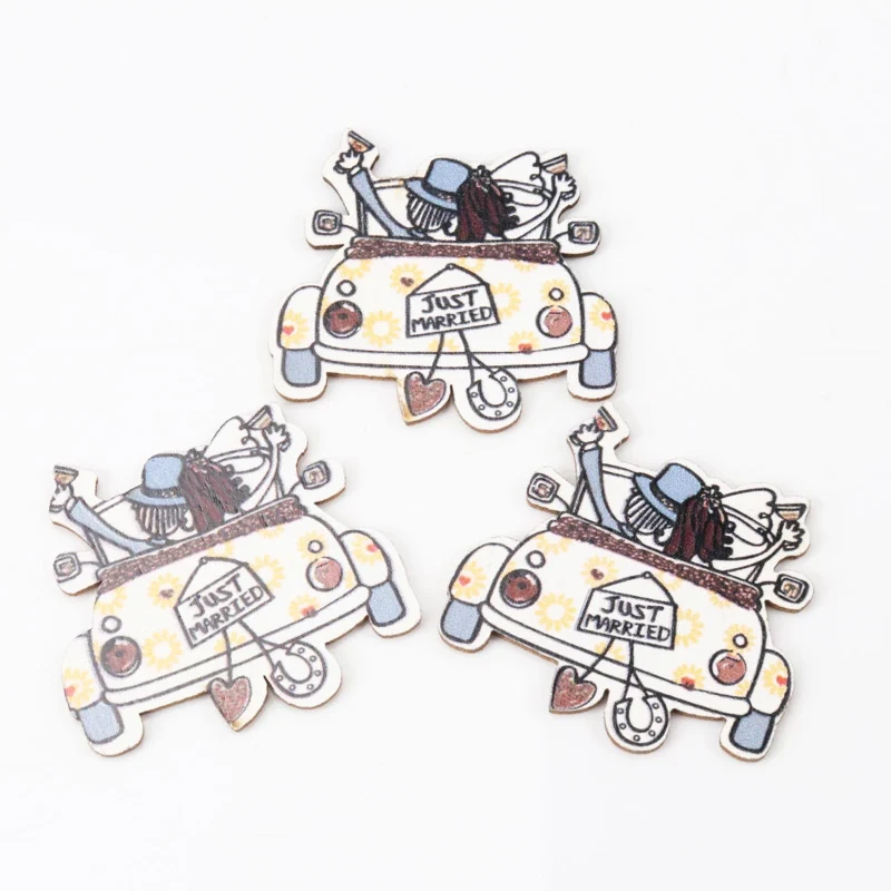 Пуговицы с рисунком растений и животных деревянные пуговицы для домашнего шитья