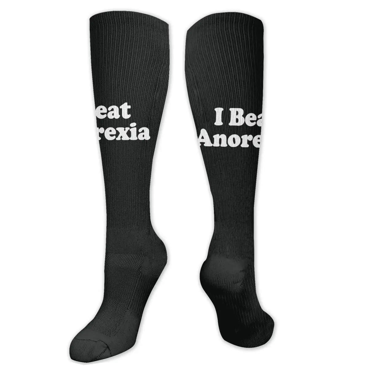 

I Beat Anorexia Compression Socks For Women Men Plus Size Wide Calf For Nurses Running Athletic