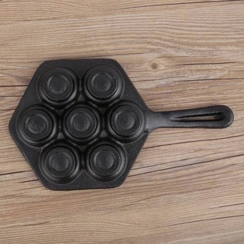

Uncoated Non-Sticky Cast Iron Meatball Pan Cake Mold L69D