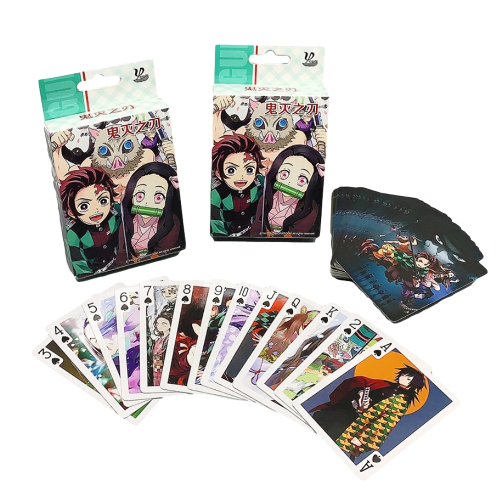 

Anime Figure Demon Slayer Kimetsu no Yaiba Pokercards Kamado Tanjirou Nezuko Zenitsu Hashibira Inosuke Playing Poker Cards Toy