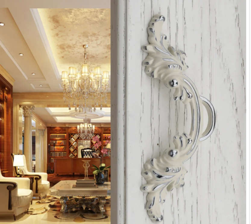 2 5 &quotпотертый шик комод тянет ручки/ручка ящика белый серебряный деревенский