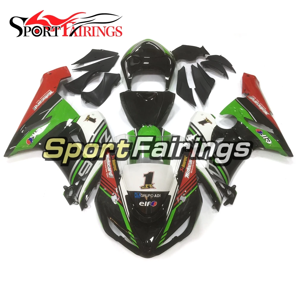 

Green Red Black Injection Full Fairing Kit For Kawasaki ZX6R 636 2005 2006 ZX-6R 05 06 Ninja ABS Motorcycle Bodywork US Stock