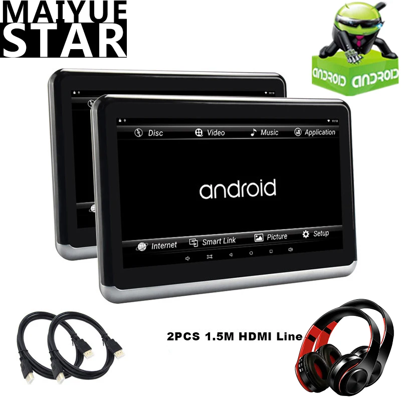 Android 9 0 дисплей подголовника автомобиля 10 1 дюймов HD 1080P сенсорный экран DVD плеер с