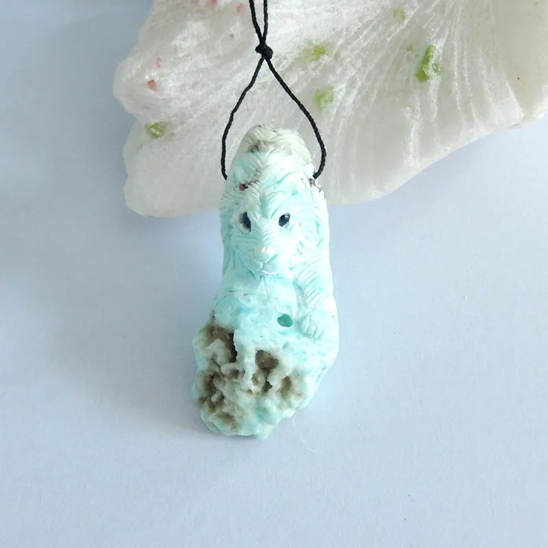 Подвеска в виде волчьей головы из натурального камня ожерелье с подвеской 59x26x22