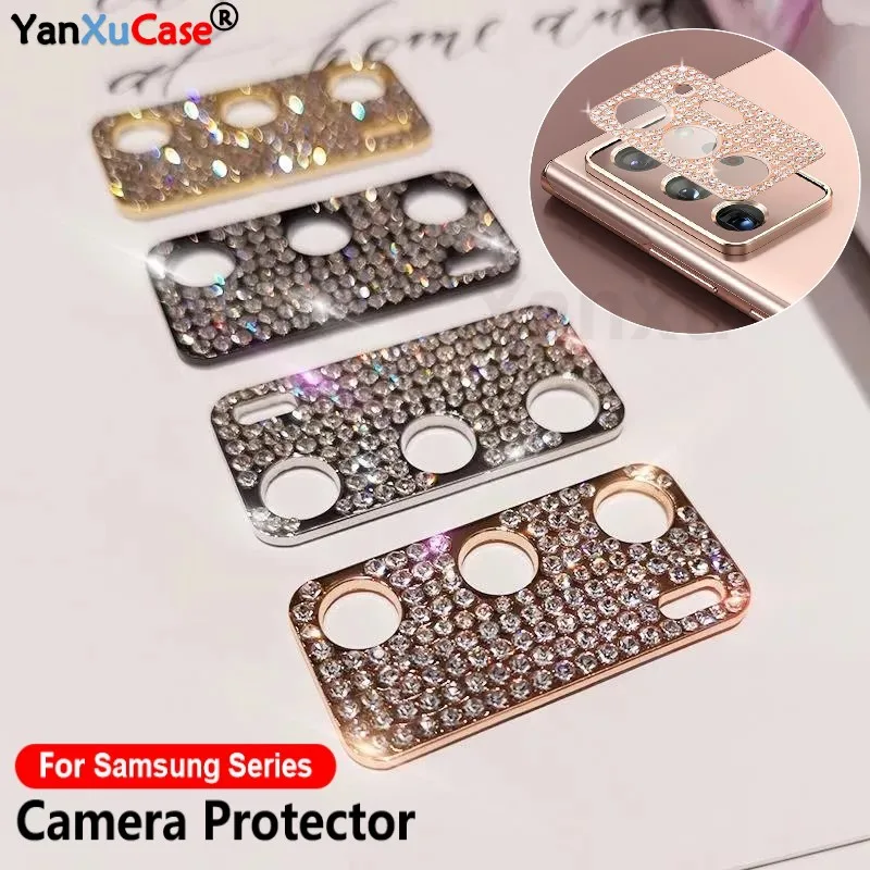 Металлический защитный чехол для объектива камеры Samsung S21 Ultra Ring Diamond Galaxy Note20 S20 Plus |