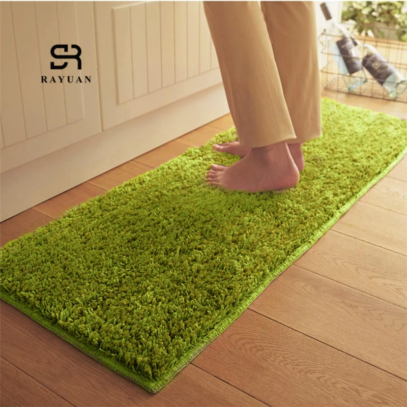 

RAYUAN Flannel Long Carpet Water Absorbency Plush Kitchen Floor Mats Door Mat Washable Doormat Rug Home Decor