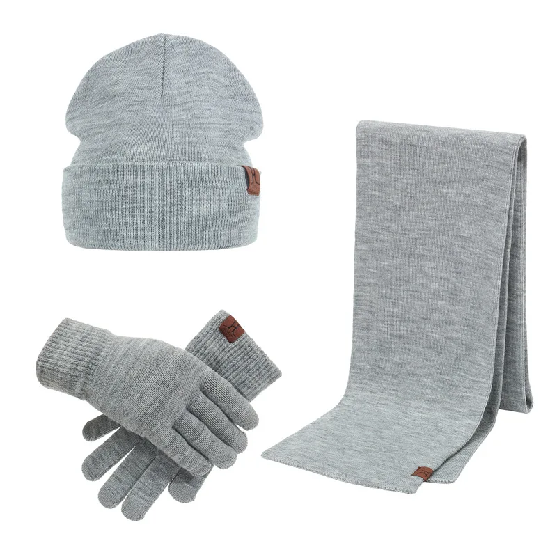 

3PCS Winter Hats for Women Men Hat Scarf Gloves Set Beanie Caps for GirlsHats Female HSW005