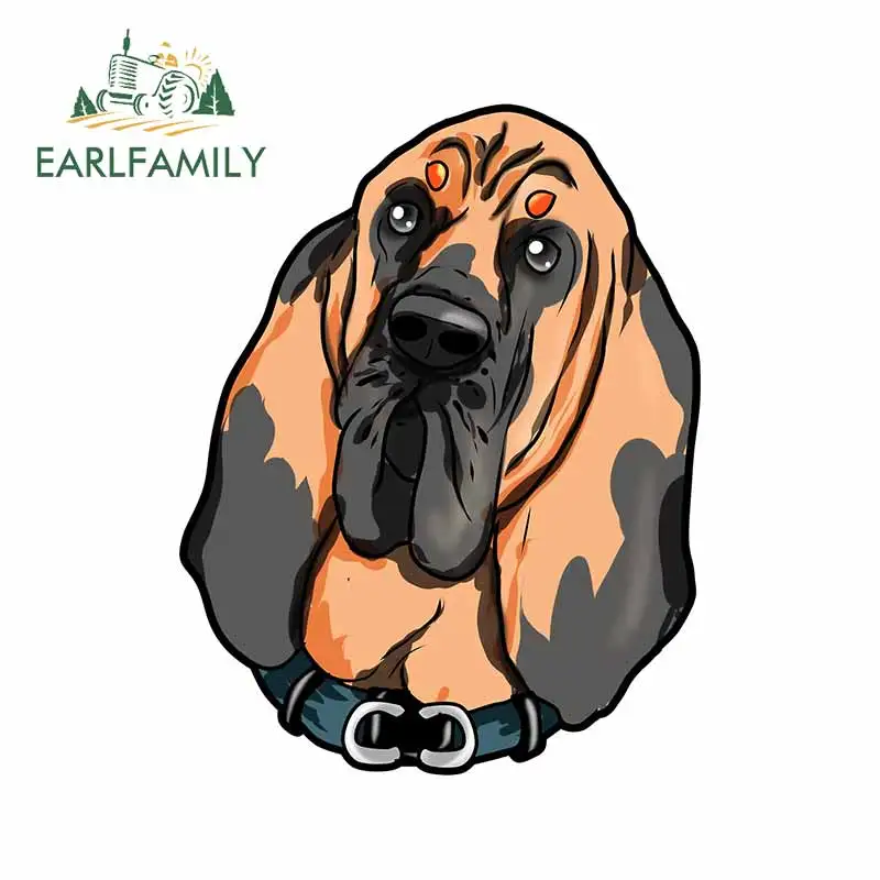 EARLFAMILY 13см х 10см для Бладхаунд Комические наклейки на автомобильный бампер Декор из цветного материала 3D-винил с эффектом ослепления царапин